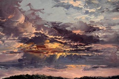 "SUNSET" COSTA BRAVA SPAIN OIL ON PANEL APPLIED BY PALETTE KNIFE FRAMED 39 X 49