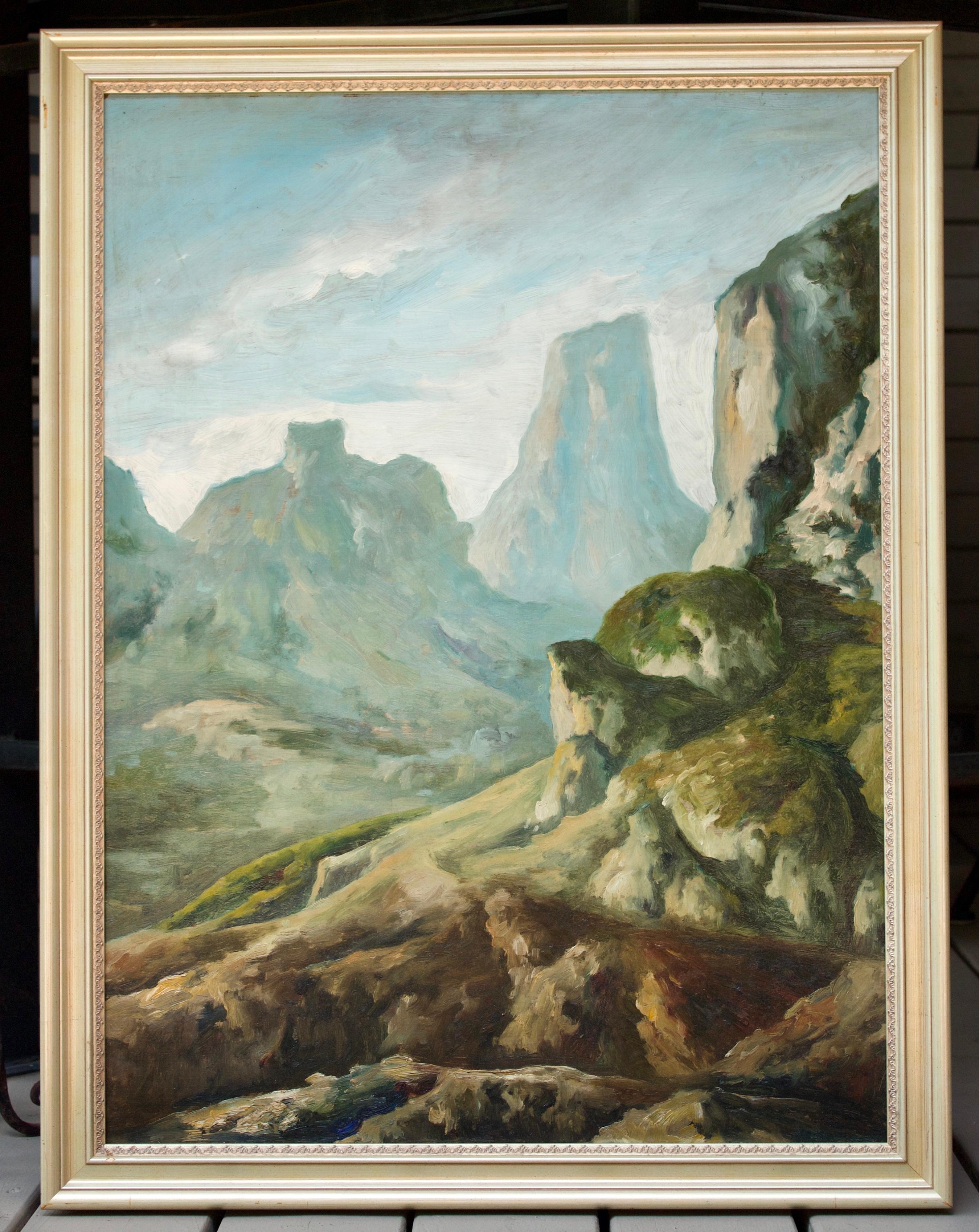 Untitled, Desert Mountains in Spring - Painting by Jose Vives-Atsara