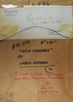 "WILD FLOWERS" OIL ON BOARD APPLIED BY PALETTE KNIFE DATED 1971 TEXAS ARTIST