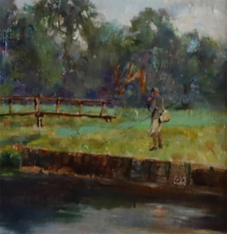 Le fleuve Arun, West Sussex - Impressionnisme Painting par Jose Weiss 