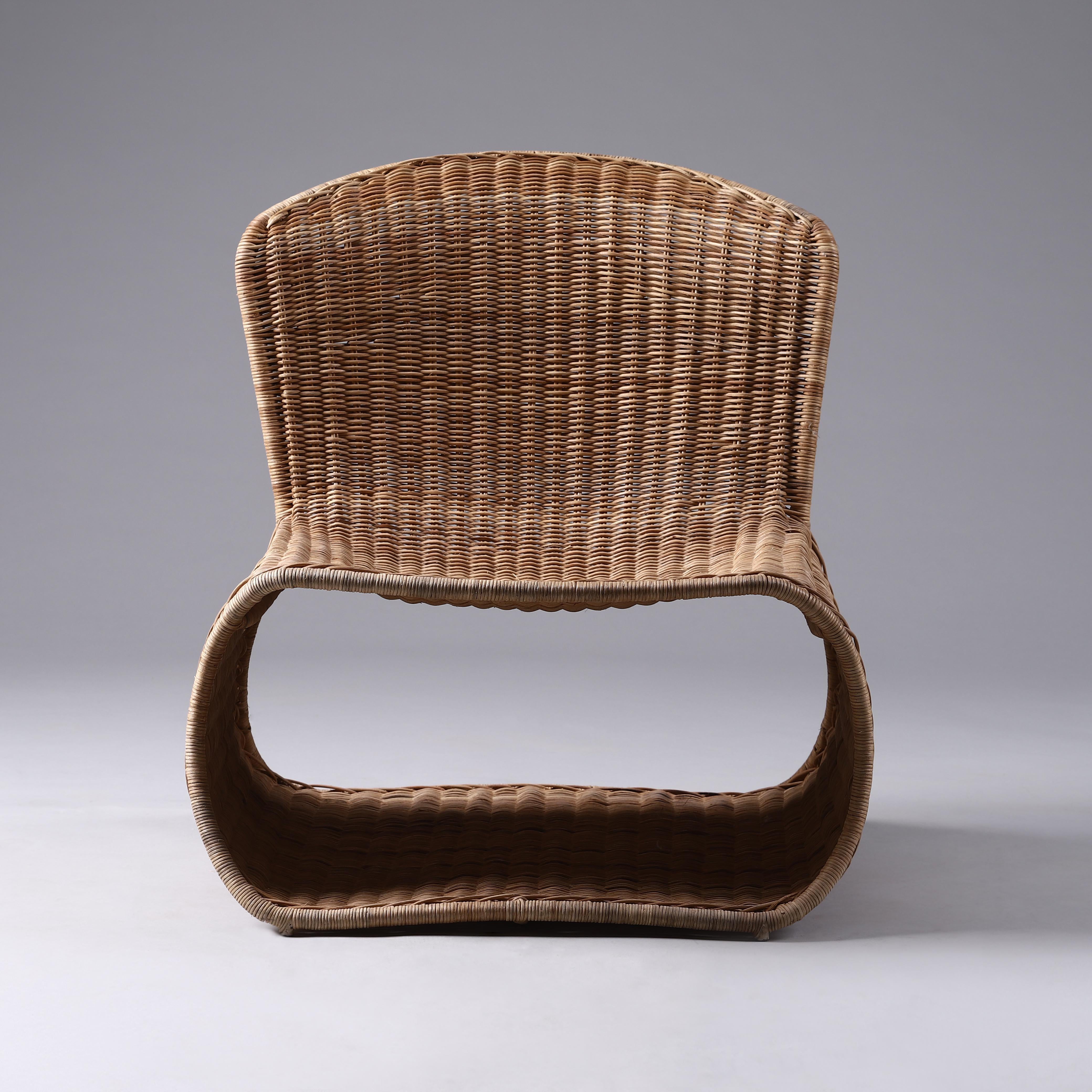 Philippine Jose Wicker Lounge Chair For Sale