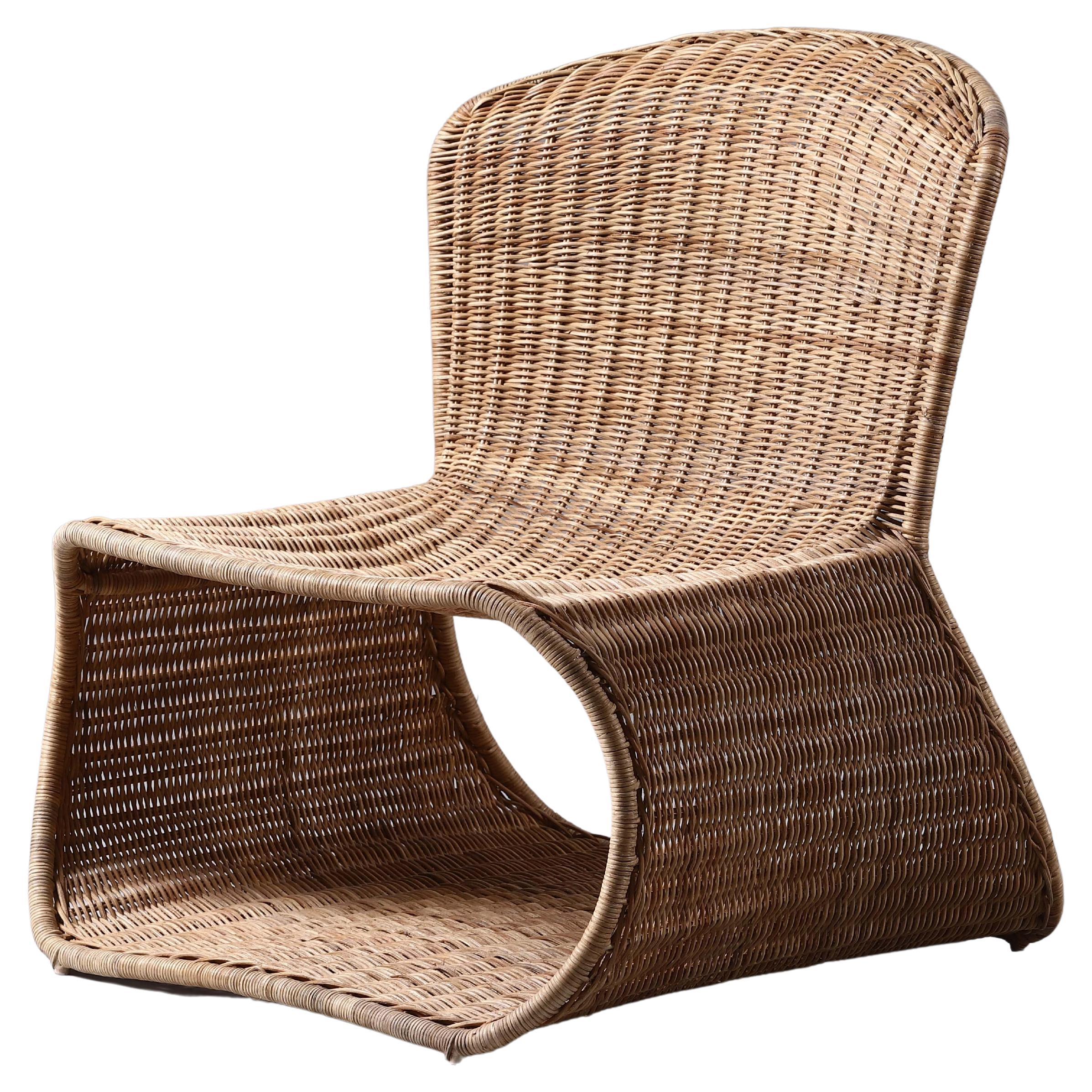 Jose Wicker Lounge Chair For Sale