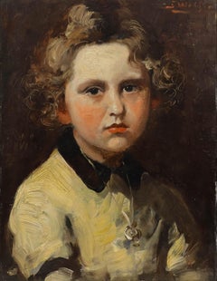 José Wolff (1885-1964) - Olio della metà del XX secolo, Ragazza in giallo