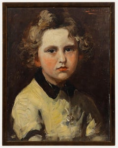 José Wolff (1885-1964) - Olio della metà del XX secolo, Ragazza in giallo