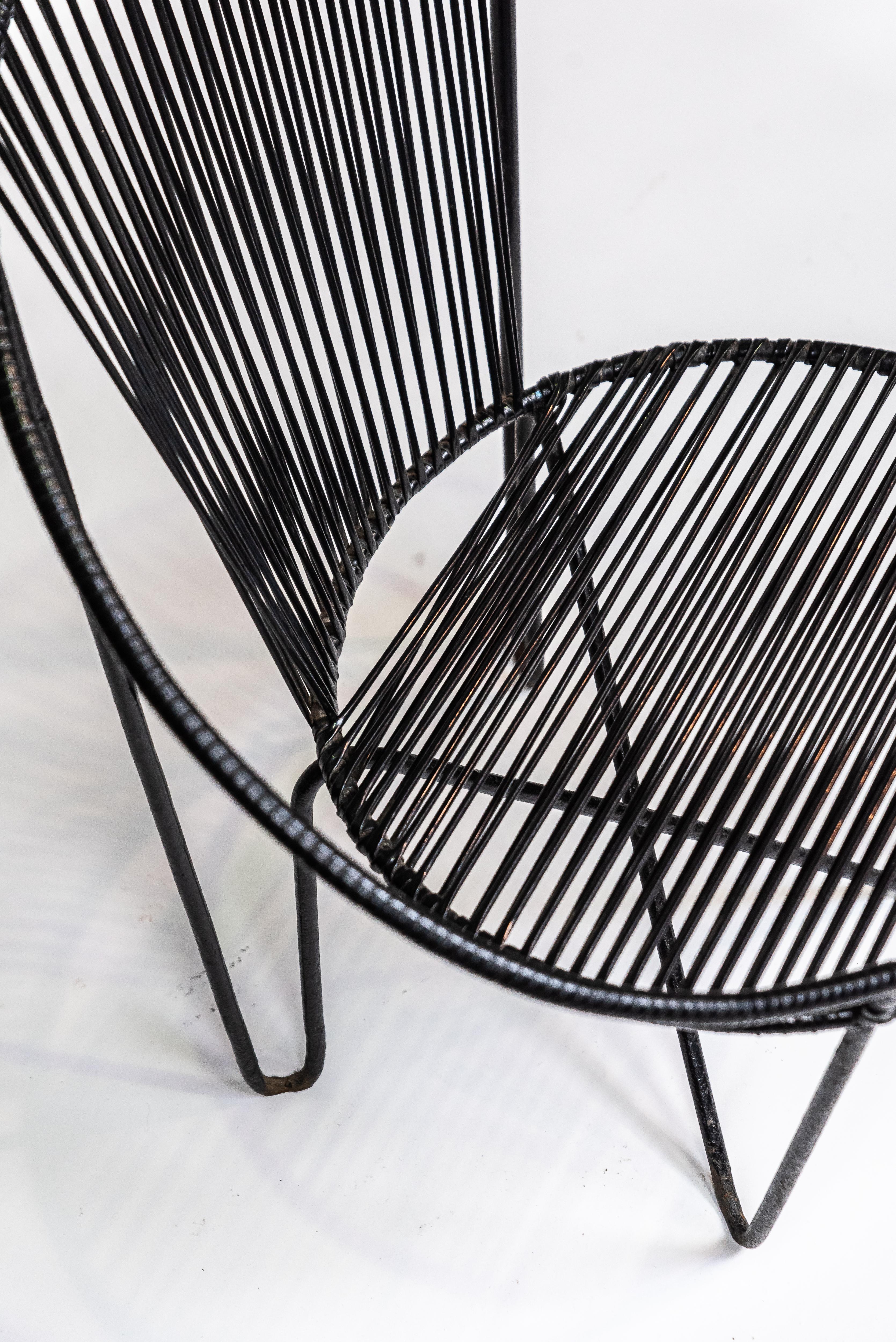 José Zanine Caldas, Iron and Nylon Chair, 1950's In Excellent Condition In PARIS, FR