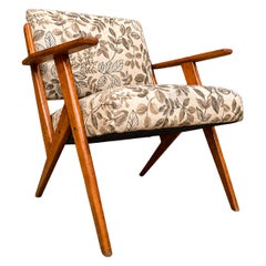 José Zanine Caldas Armchair in Hardwood & Fabric, Brazilian Modern, 1950s