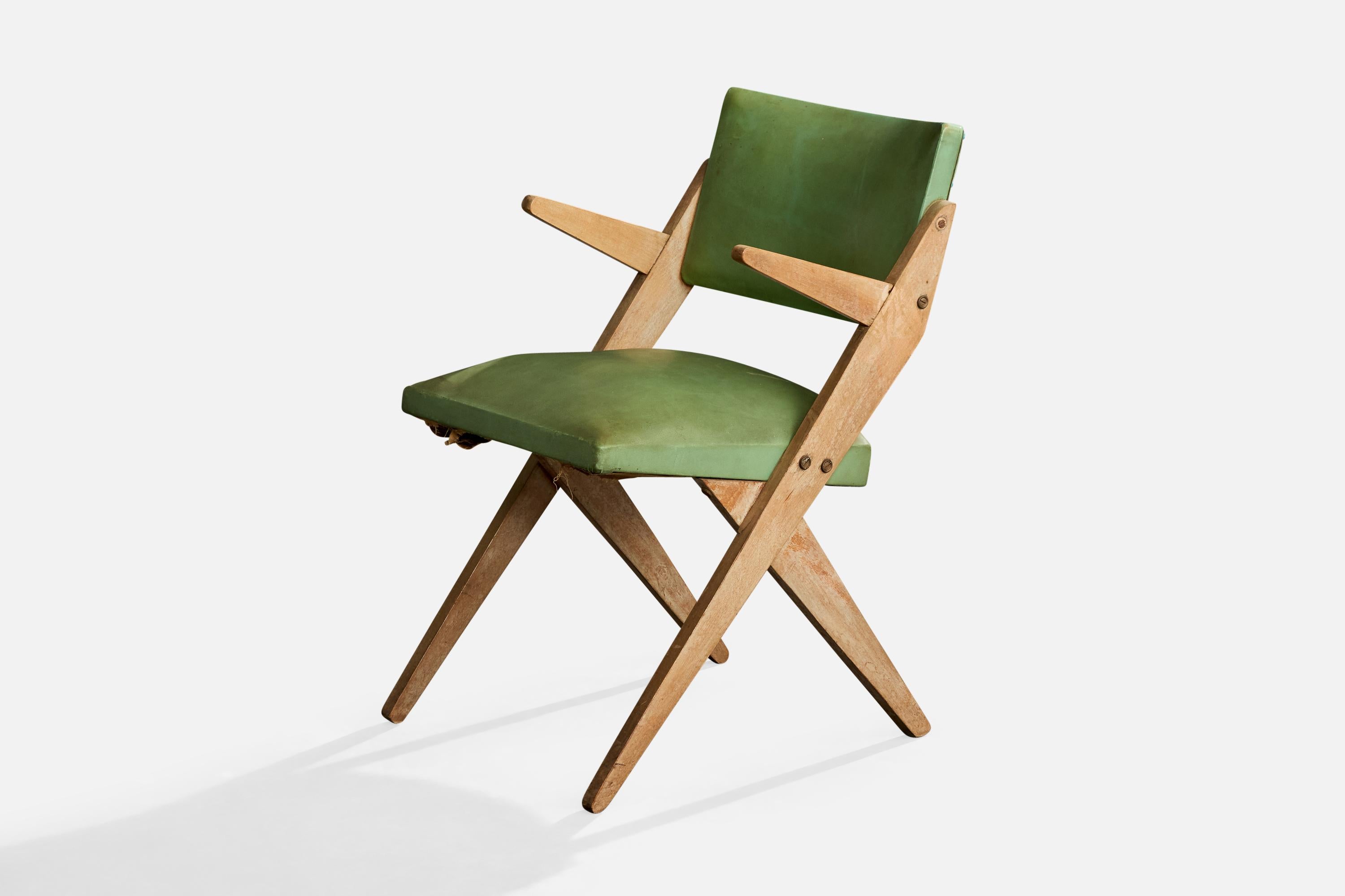 Brasiliano José Zanine Caldas, Poltrona, Wood, Vinile, Brasile, anni '50 in vendita