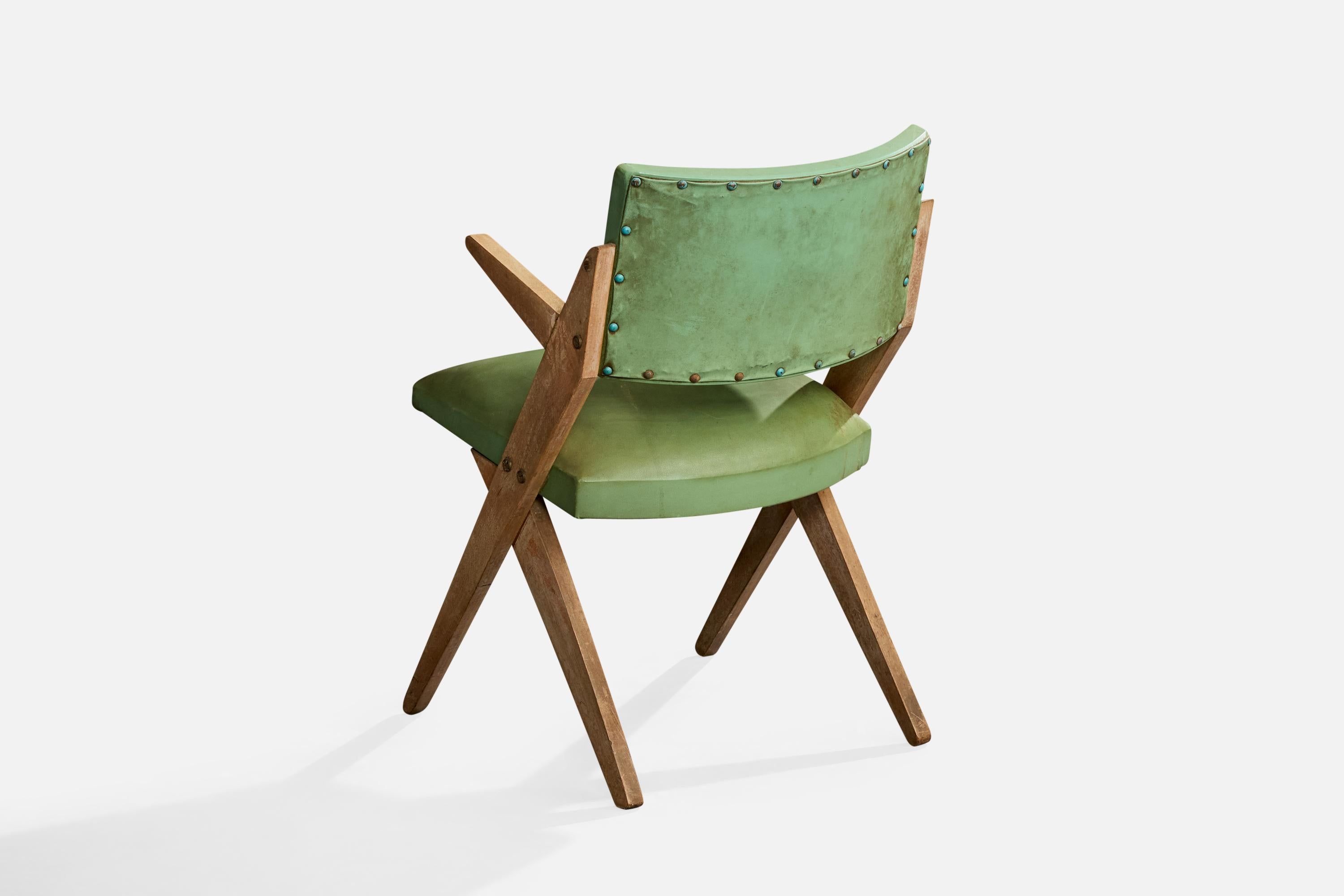 José Zanine Caldas, Poltrona, Wood, Vinile, Brasile, anni '50 In condizioni discrete in vendita a High Point, NC