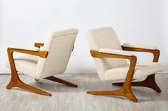 José Zanine Caldas Attributed Pair of "Zeca" Lounge Chairs, Brazil, circa 1960