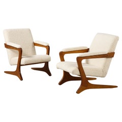 José Zanine Caldas Attributed Pair of "Zeca" Lounge Chairs, Brazil, circa 1960