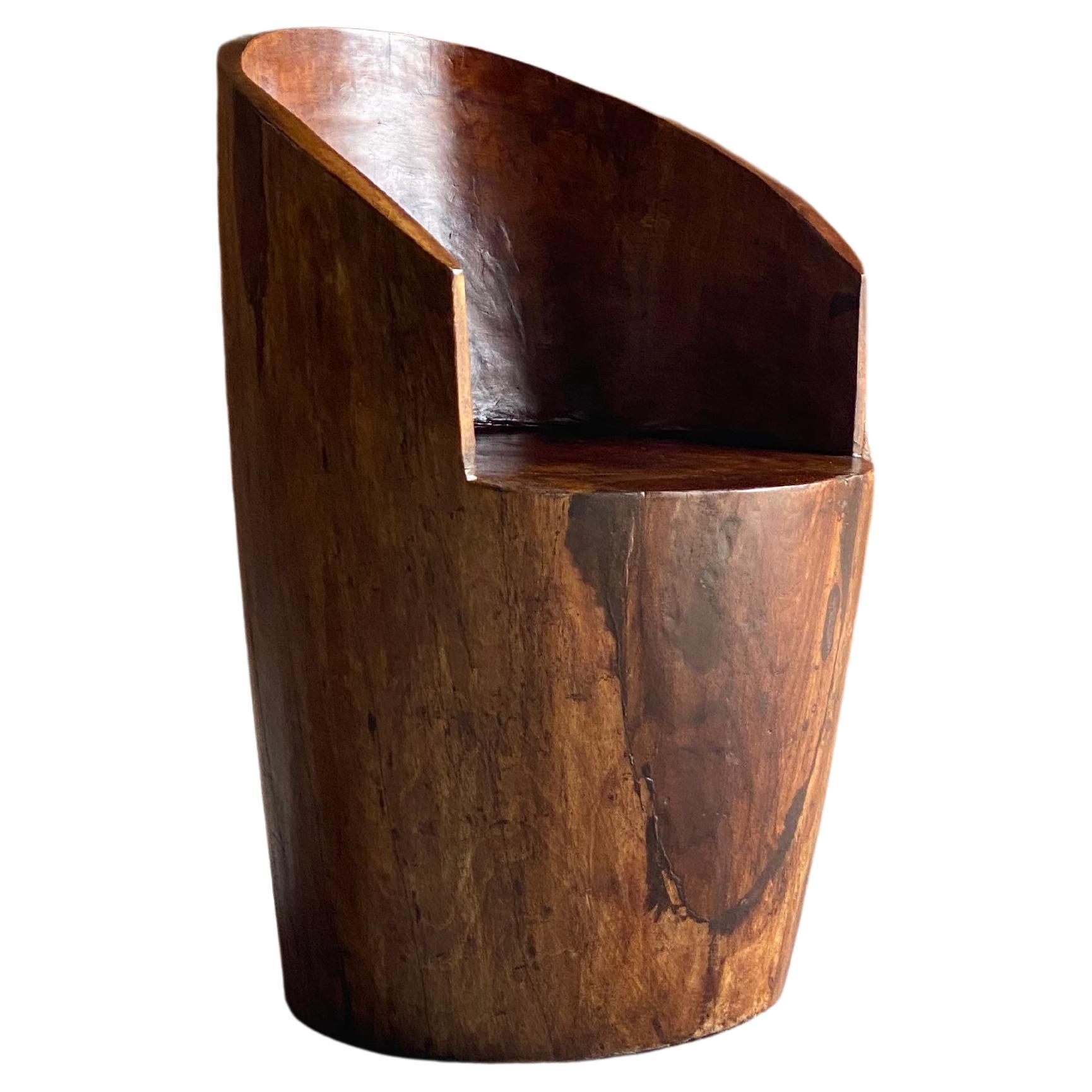 José Zanine Caldas ‘Banco Pilão' Carved Chair, Brazil, circa 1979 For Sale