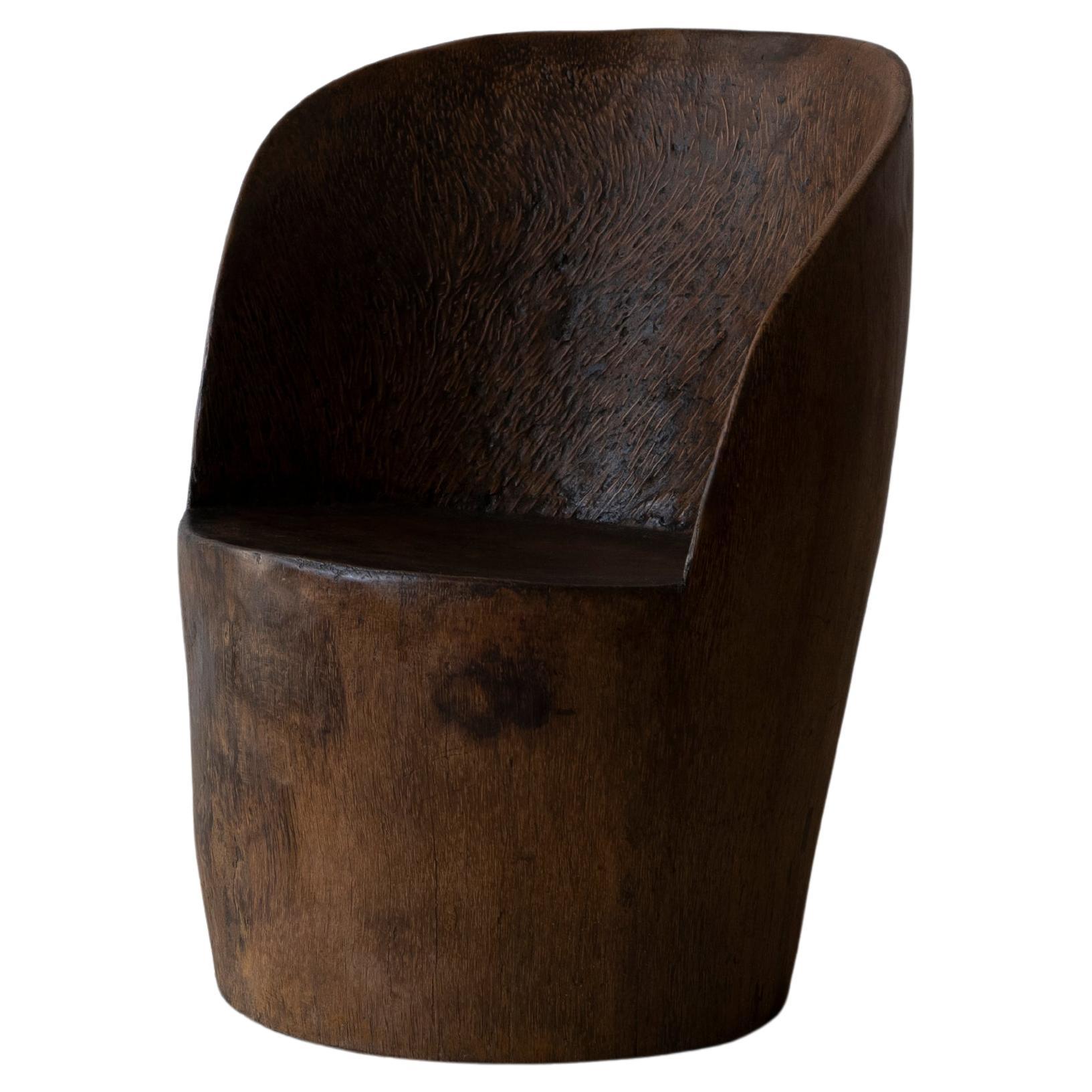 José Zanine Caldas, Banco Pilão, Hand-Sculpted Chair, Signed, Brazil, 1970s For Sale