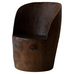 José Zanine Caldas, Banco Pilão, Sedia scolpita a mano, firmata, Brasile, anni '70