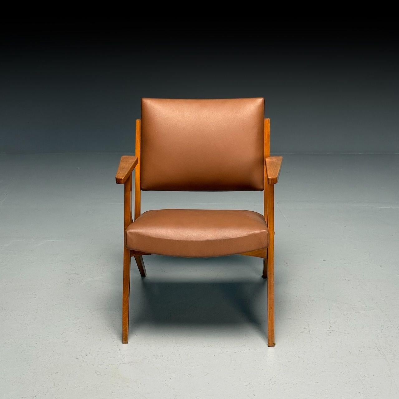 Jose Zanine Caldas, Brazilian Mid-Century Modern, Lounge Chair, Leather, 1950s For Sale 1