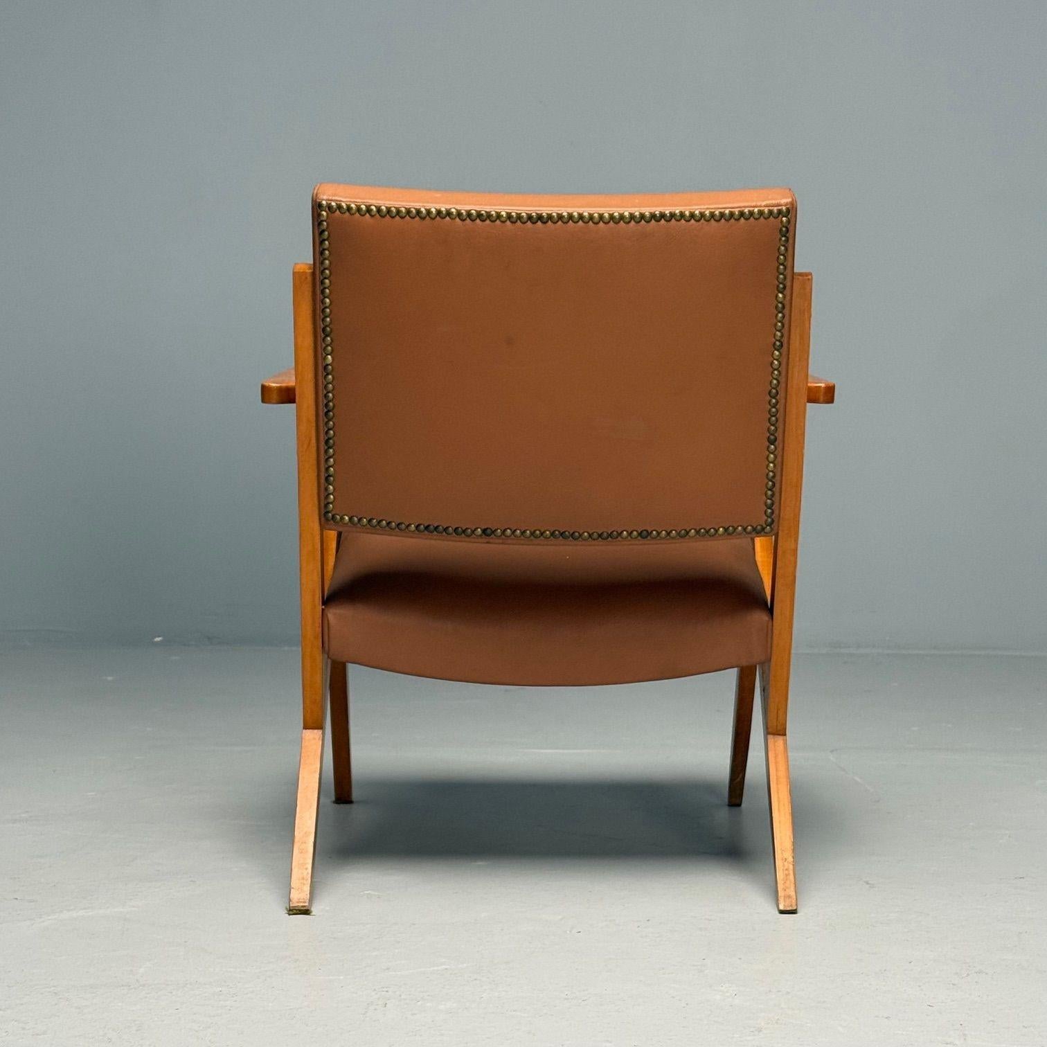 Jose Zanine Caldas, Brazilian Mid-Century Modern, Lounge Chair, Leather, 1950s For Sale 2