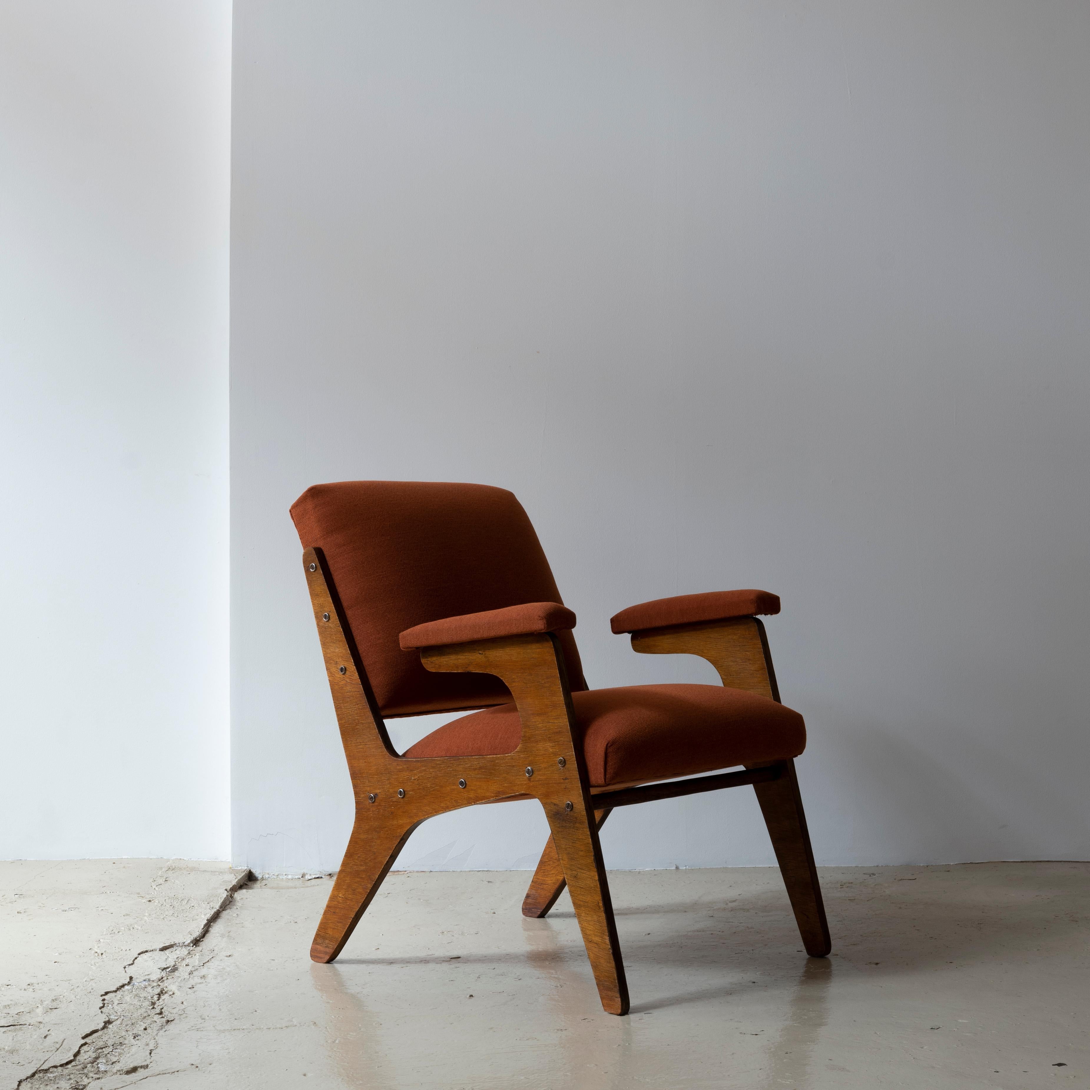 Paire de fauteuils H Jos Zanine Caldas, Mveis Artsticos Z, Brésil, années 1950 Bon état - En vente à Edogawa-ku Tokyo, JP