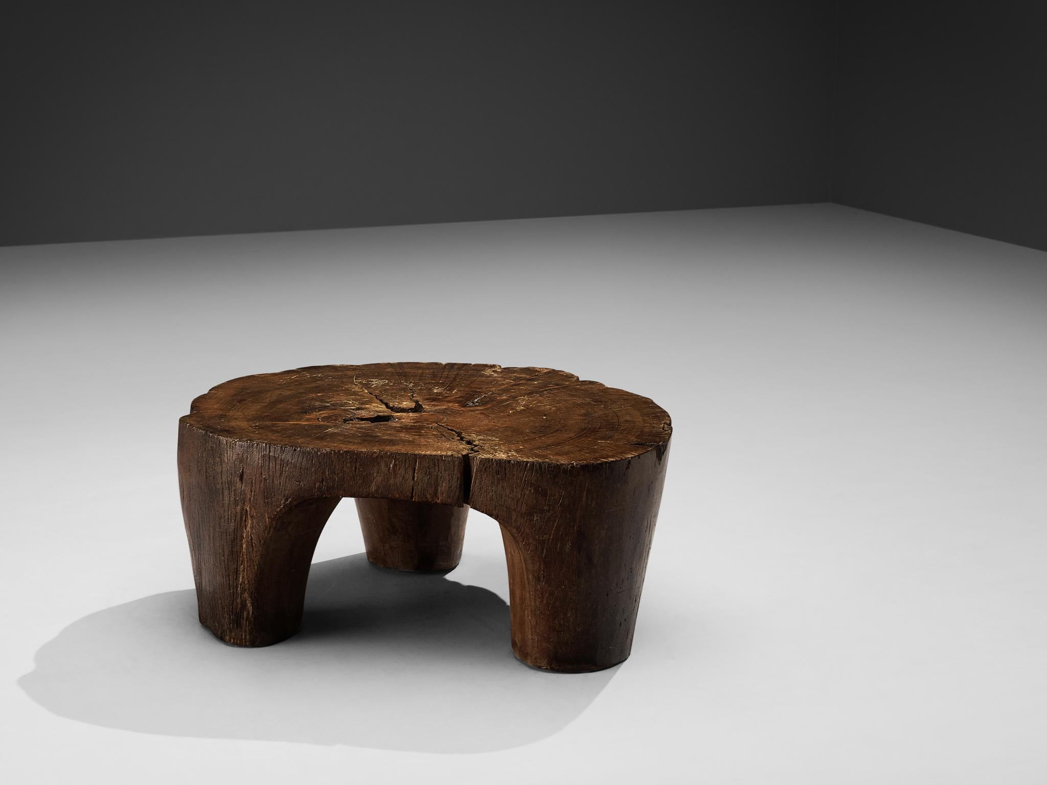 José Zanine Caldas, coffee table, Brazilian hardwood (pequi), Brazil, 1970s

This exceptional hand carved coffee table embodies everything that José Zanine Caldas stood for: love of nature and especially wood. This table, created in the 1970s, is
