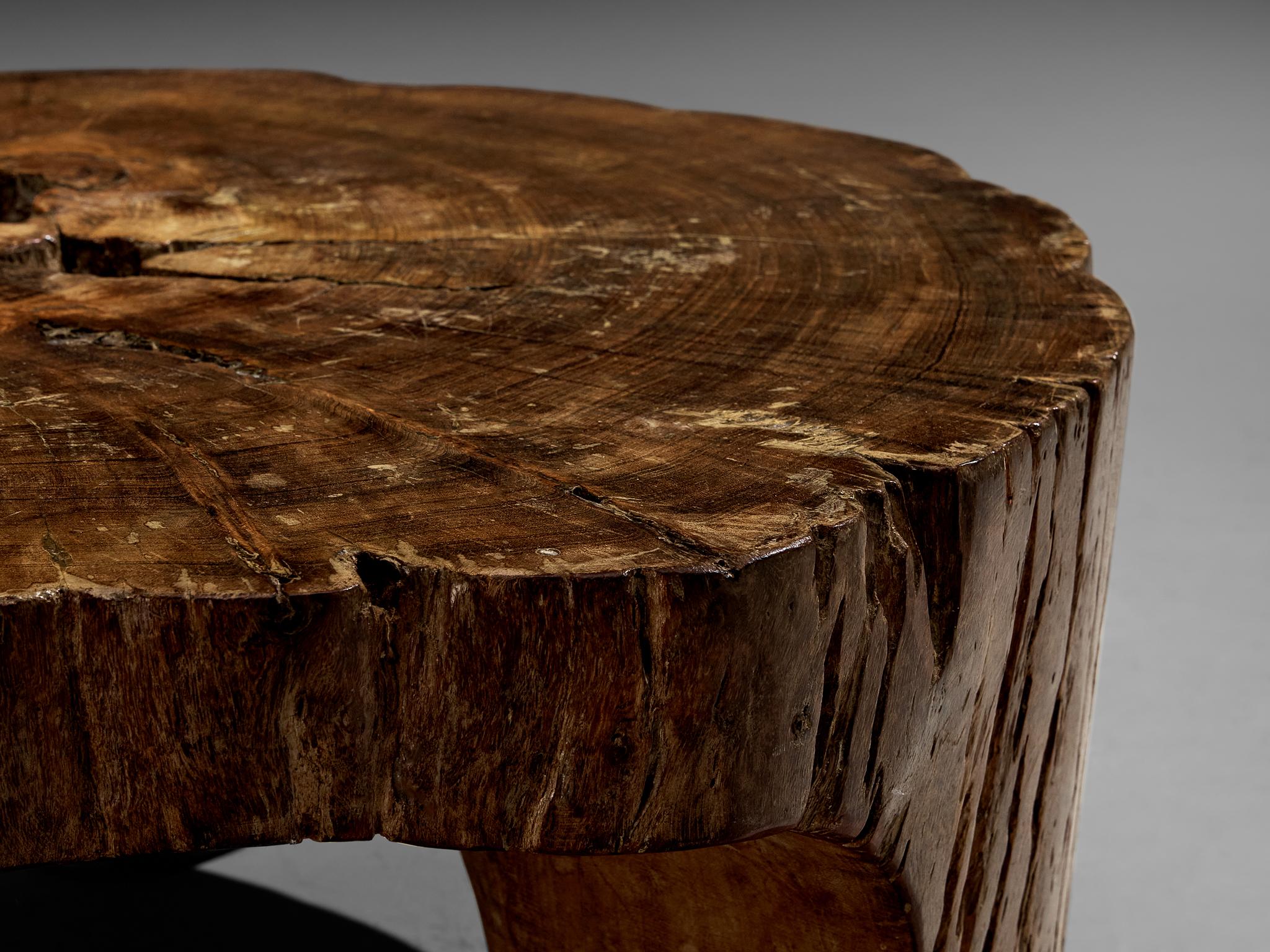 Late 20th Century José Zanine Caldas Hand-Carved Coffee Table in Brazilian Hardwood  For Sale