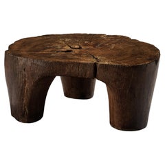 José Zanine Caldas Table basse sculptée à la main en bois dur brésilien 