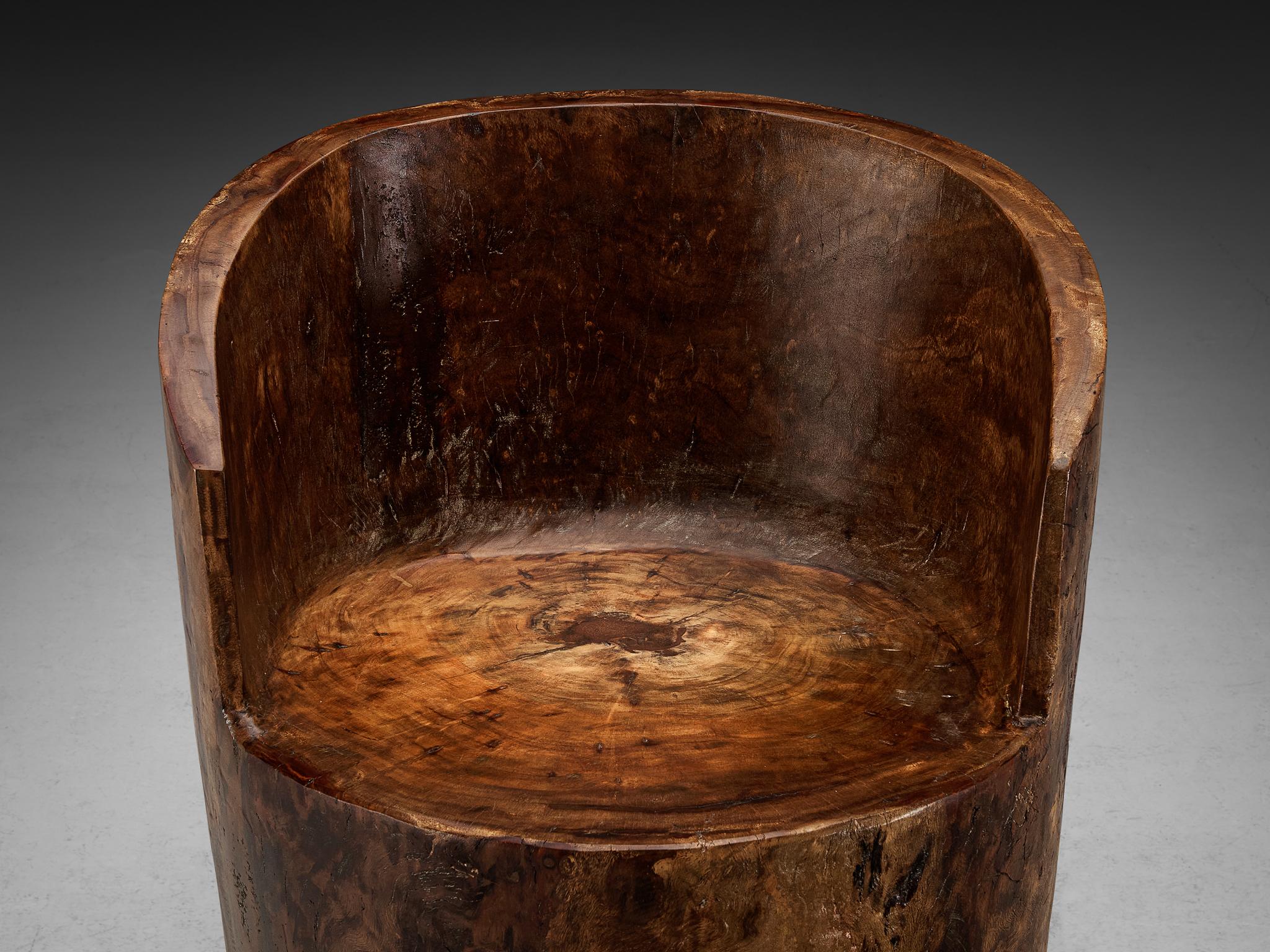 Post-Modern José Zanine Caldas Hand-Carved ‘Pilão’ Chair in Brazilian Hardwood For Sale