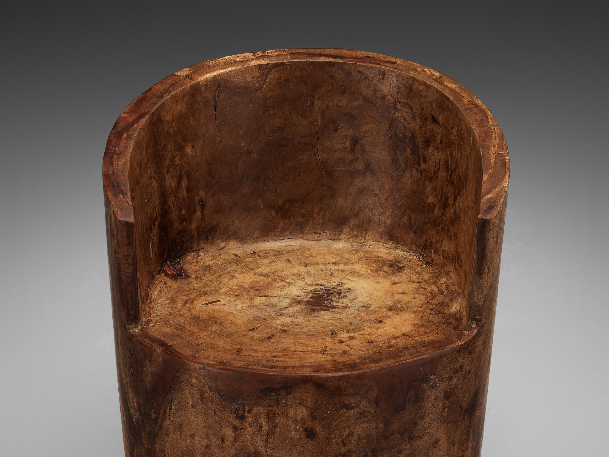 Post-Modern José Zanine Caldas Hand-Carved ‘Pilão’ Chair in Brazilian Hardwood  For Sale
