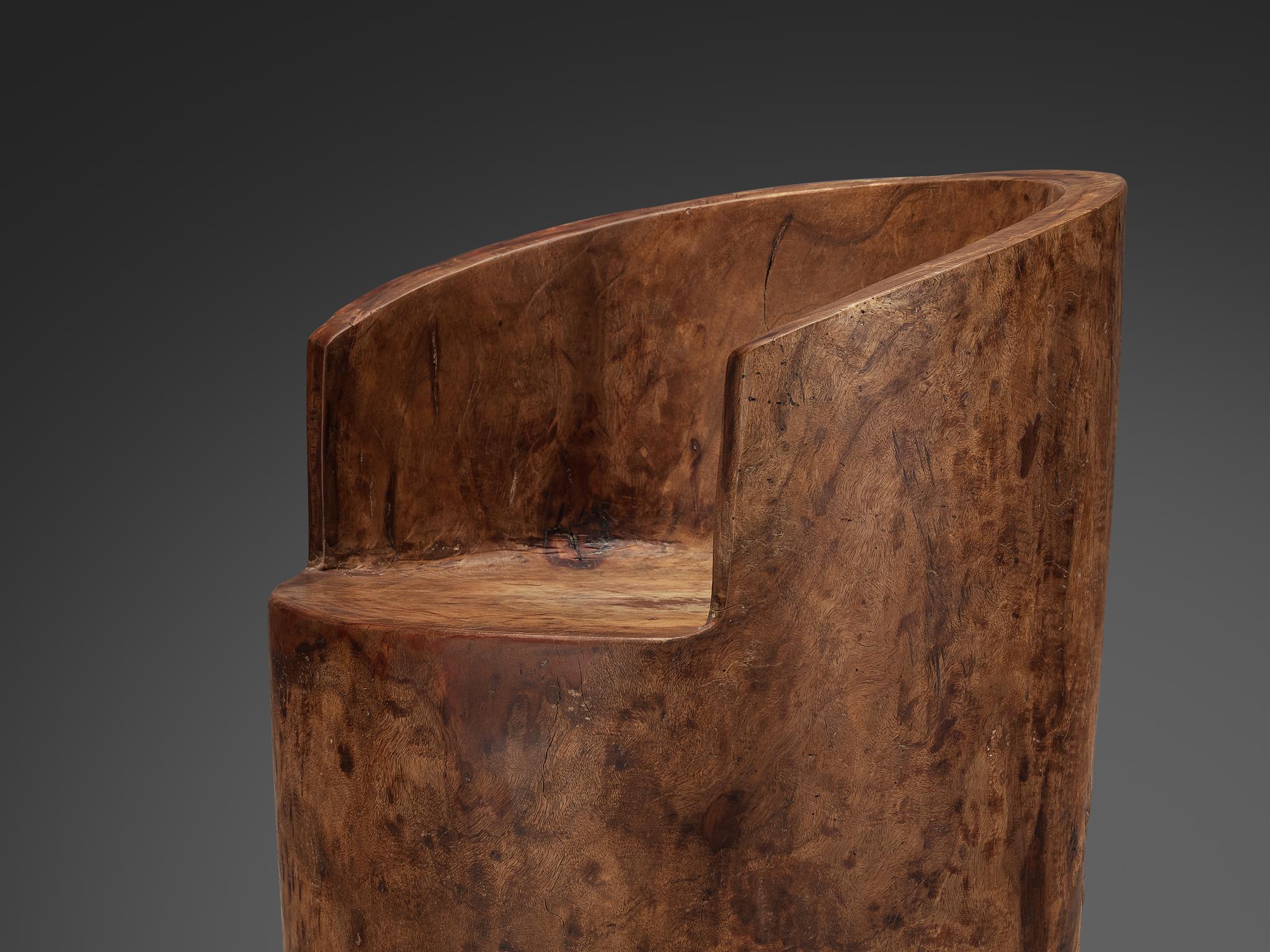 José Zanine Caldas Hand-Carved ‘Pilão’ Chair in Brazilian Hardwood  In Good Condition For Sale In Waalwijk, NL