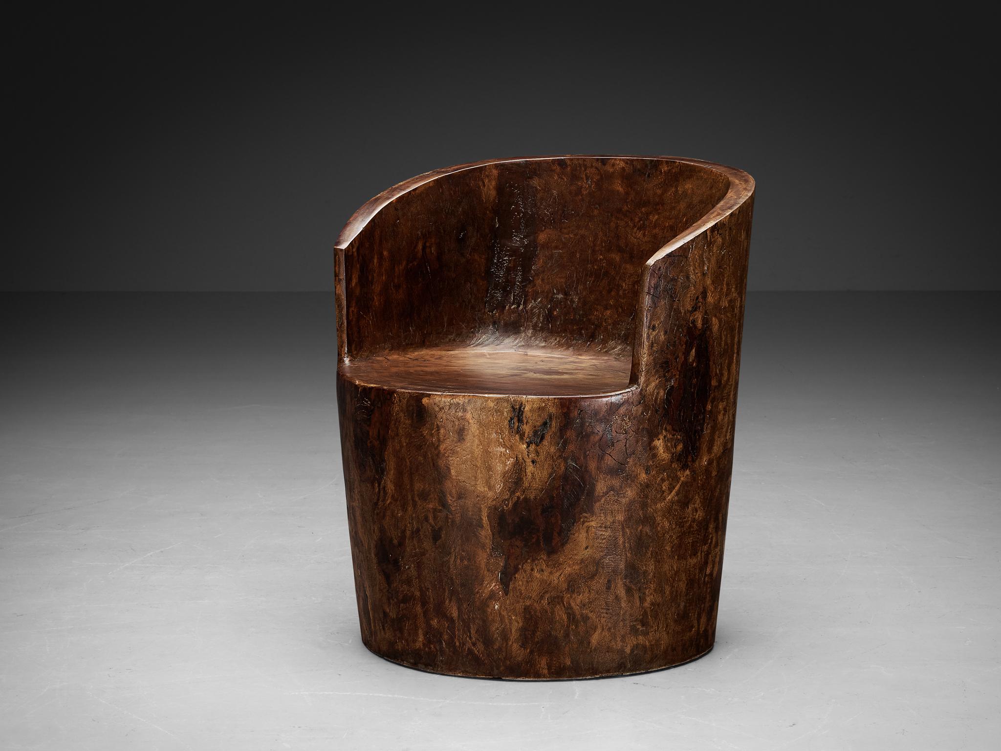 José Zanine Caldas Hand-Carved ‘Pilão’ Chair in Brazilian Hardwood For Sale 1