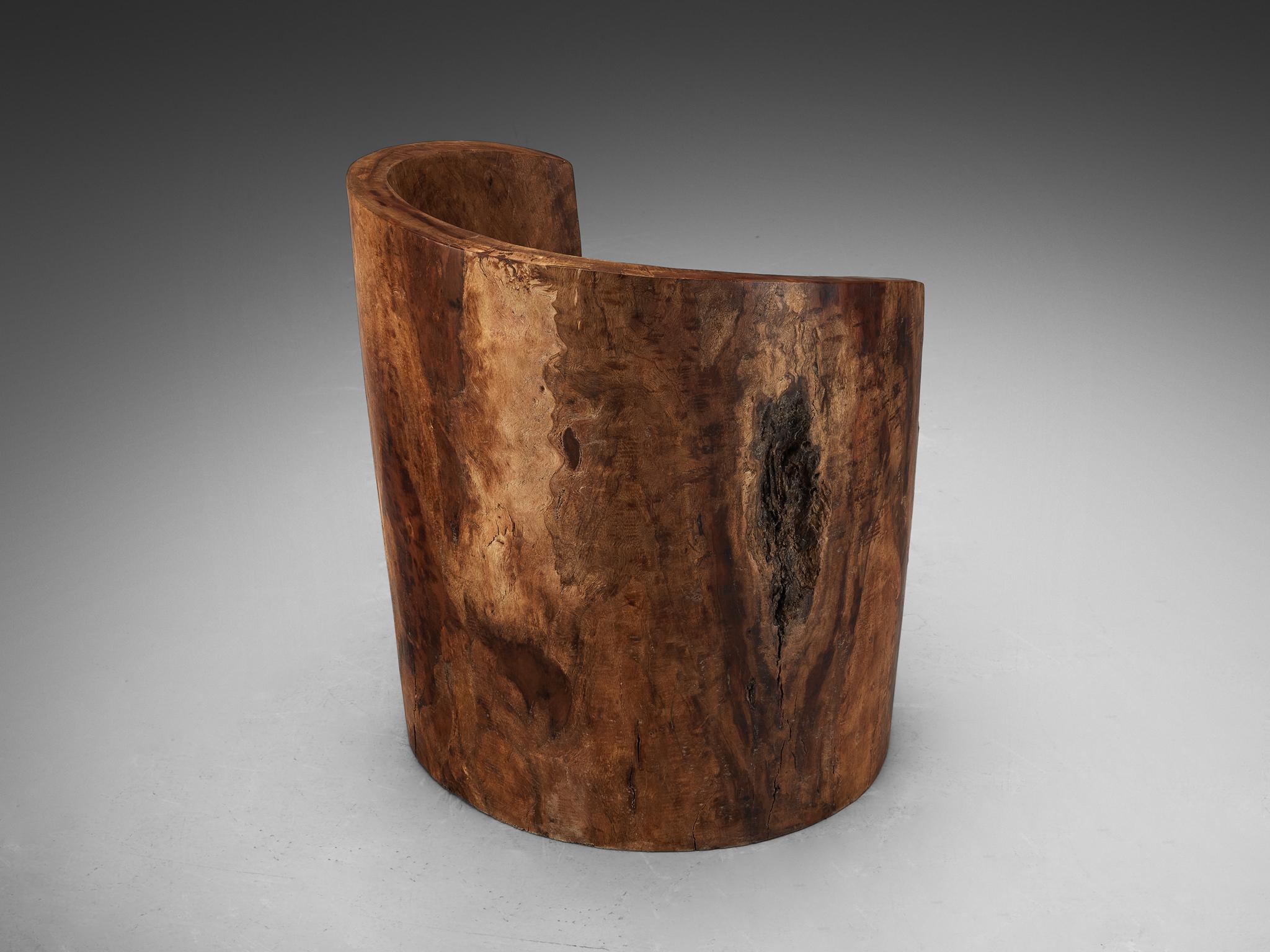 José Zanine Caldas Hand-Carved ‘Pilão’ Chair in Brazilian Hardwood  For Sale 1