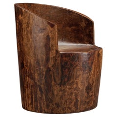 José Zanine Caldas Chaise "Pilão" en bois dur brésilien, sculptée à la main