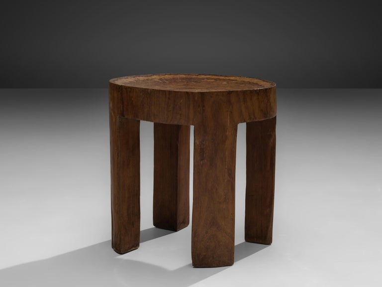Hardwood José Zanine Caldas Hand Carved Side Table