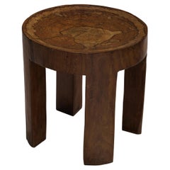 José Zanine Caldas Hand Carved Side Table