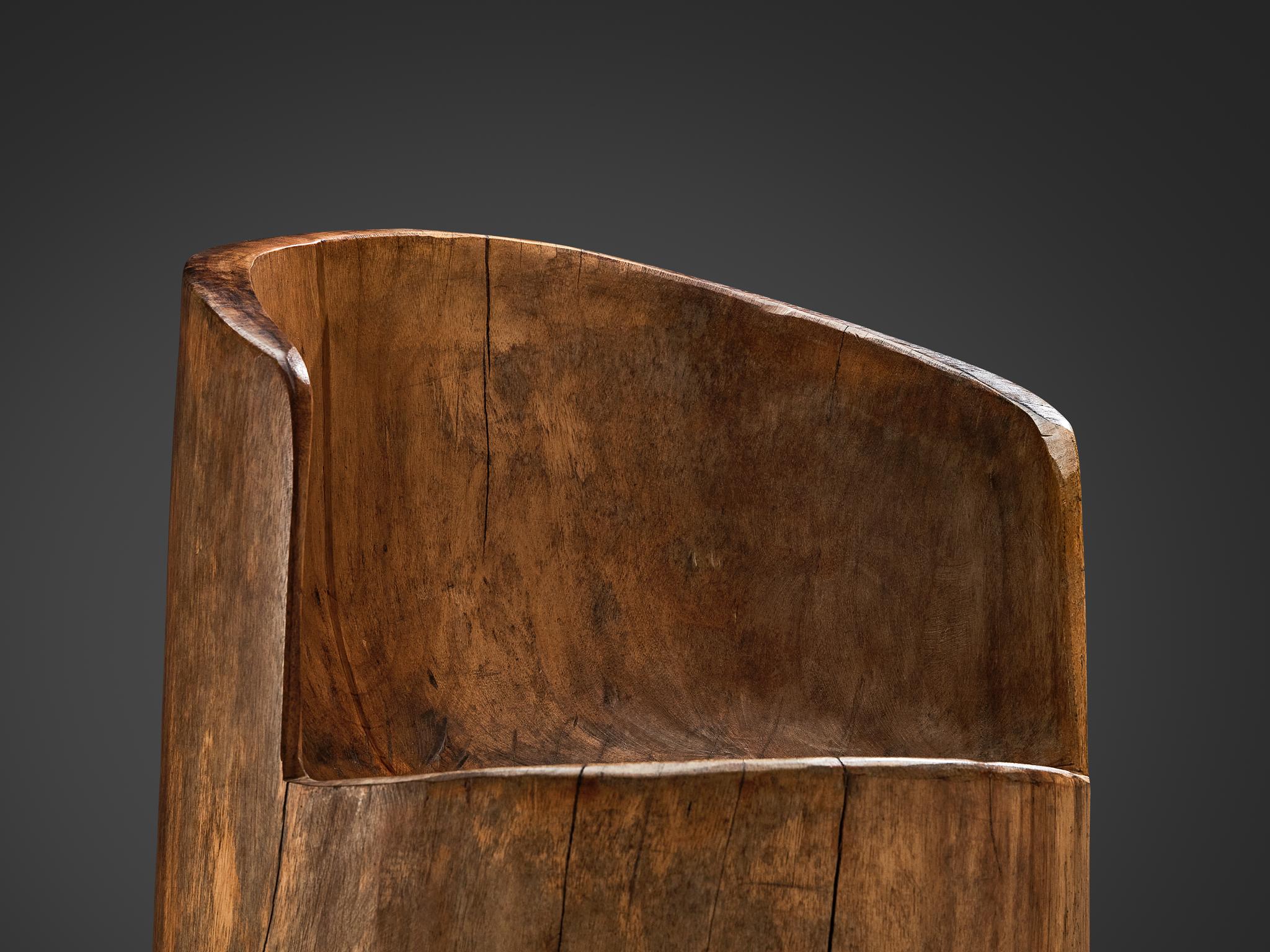 José Zanine Caldas Handgefertigter Stuhl aus brasilianischem Hartholz  (Moderne der Mitte des Jahrhunderts) im Angebot