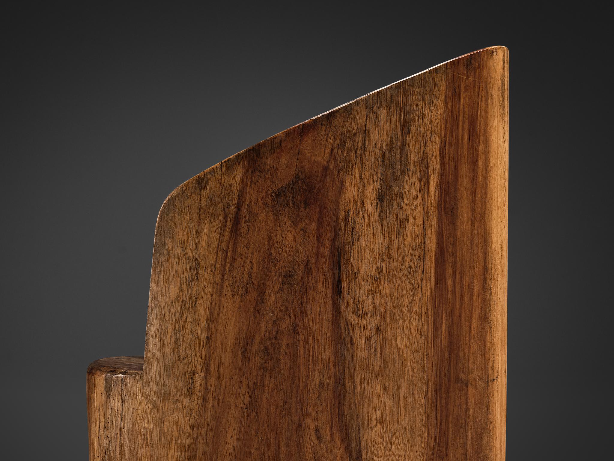 Mid-Century Modern José Zanine Caldas Hand-Sculpted Chair in Brazilian Hardwood  For Sale