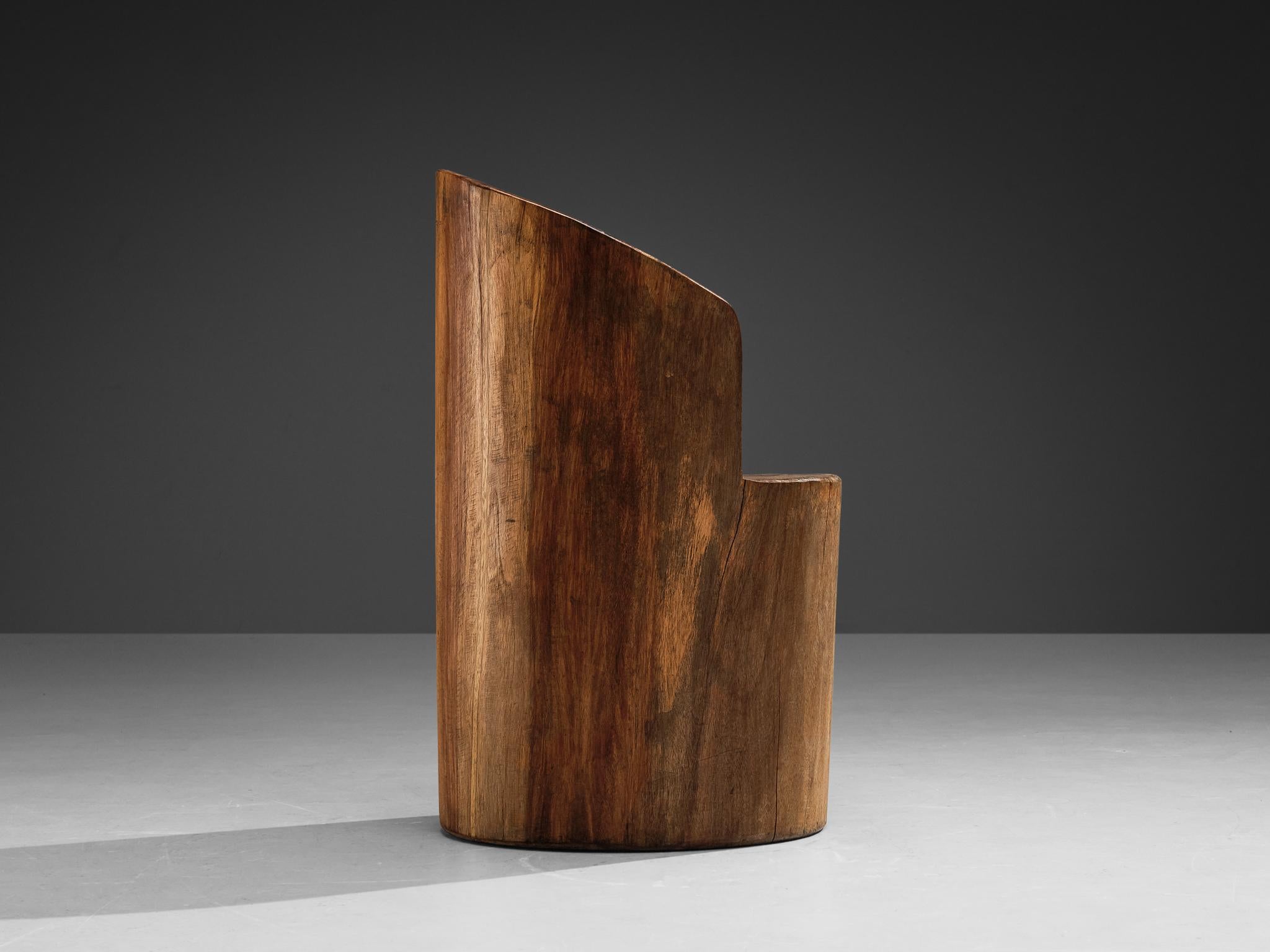 José Zanine Caldas Hand-Sculpted Chair in Brazilian Hardwood  In Good Condition For Sale In Waalwijk, NL