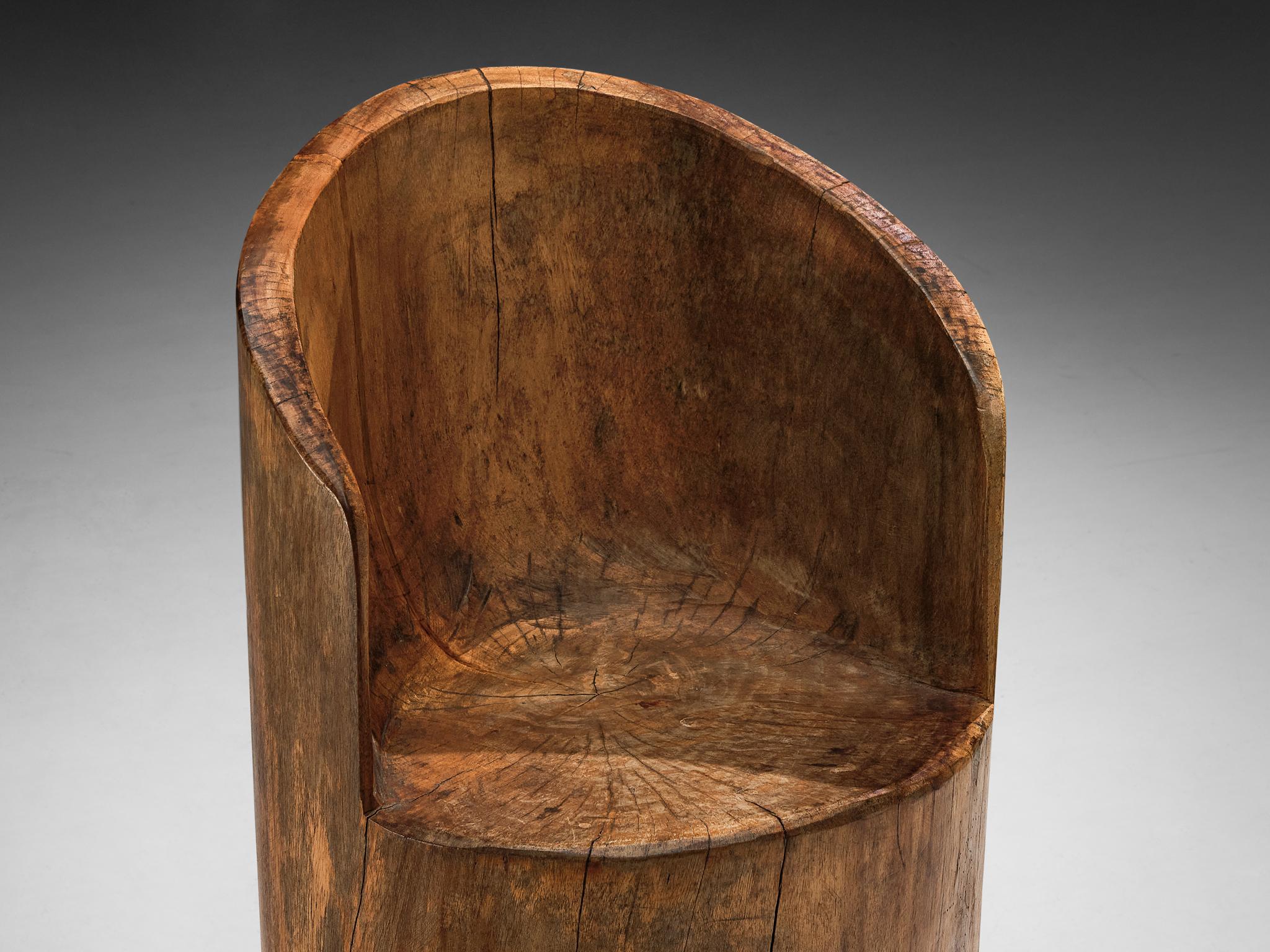 Fin du 20e siècle José Zanine Caldas Chaise sculptée à la main en bois dur brésilien  en vente