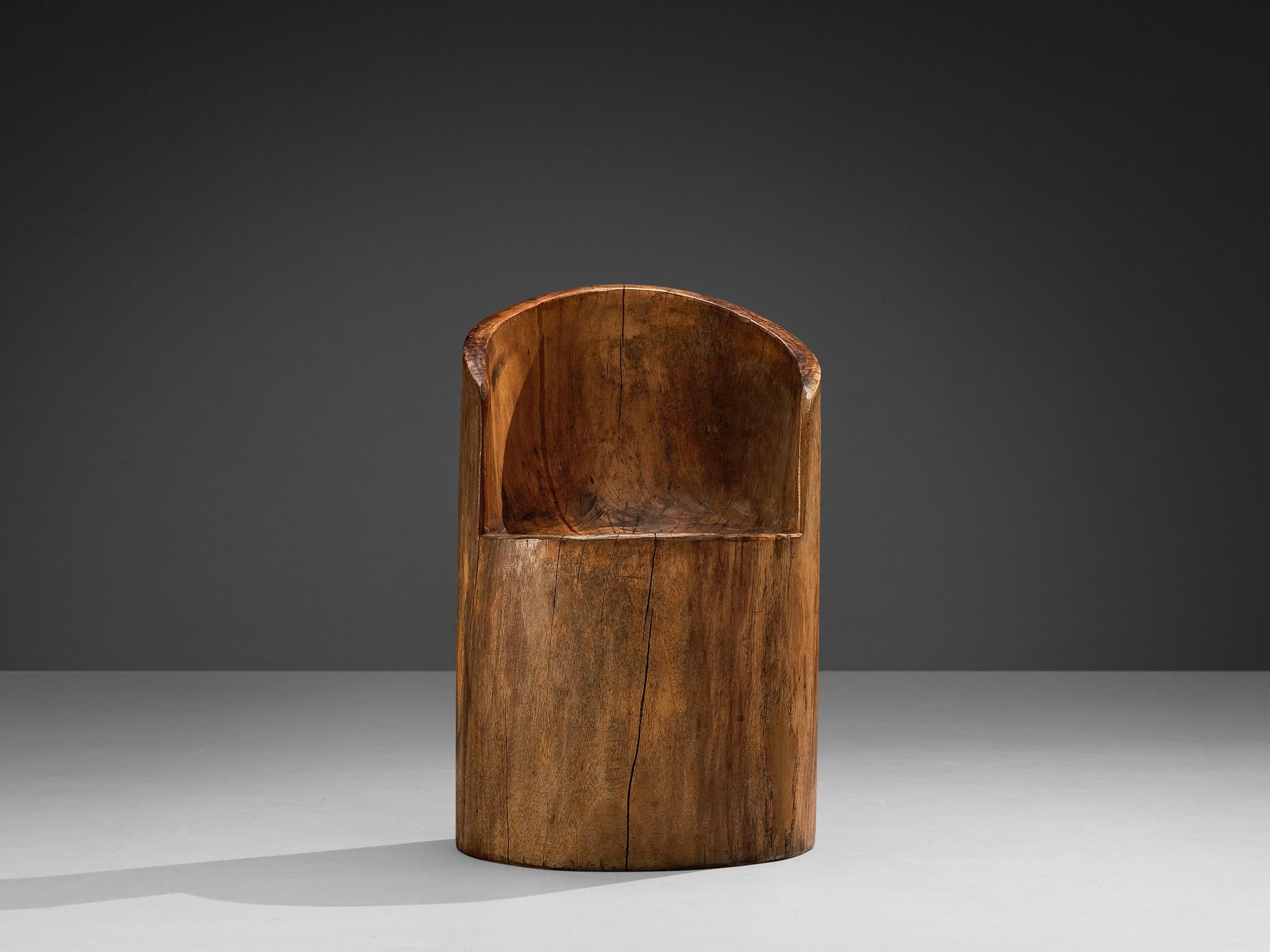 José Zanine Caldas Chaise sculptée à la main en bois dur brésilien  en vente 1