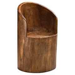 Sedia scolpita a mano in legno duro brasiliano di José Zanine Caldas