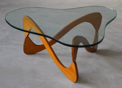 José Zanine Caldas, "Infinity" Coffee Table, Peroba Plywood, Glass, Brazil 1955