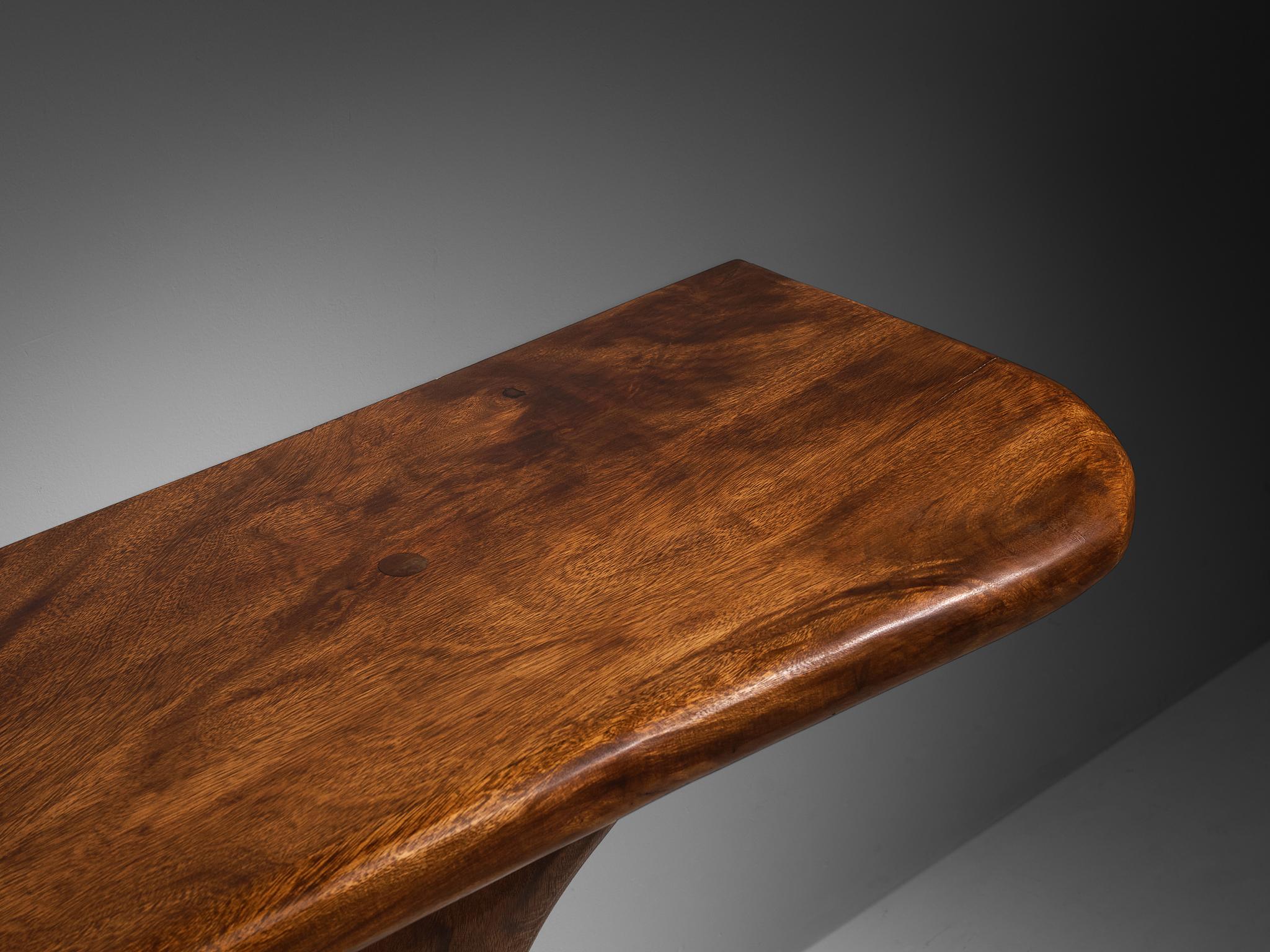 José Zanine Caldas Large Hand-Carved Console in Brazilian Hardwood For Sale 5