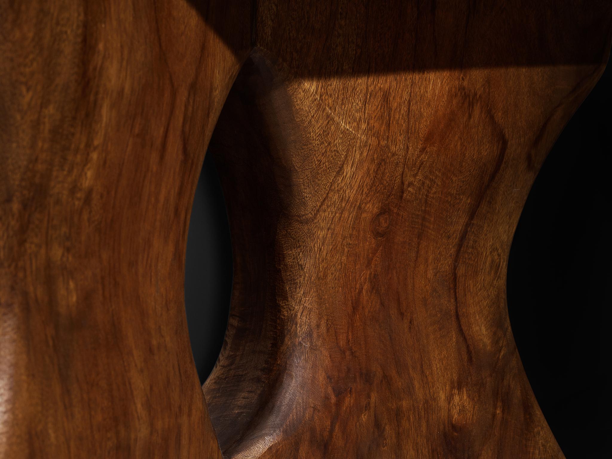 José Zanine Caldas Large Hand-Carved Console in Brazilian Hardwood In Good Condition For Sale In Waalwijk, NL