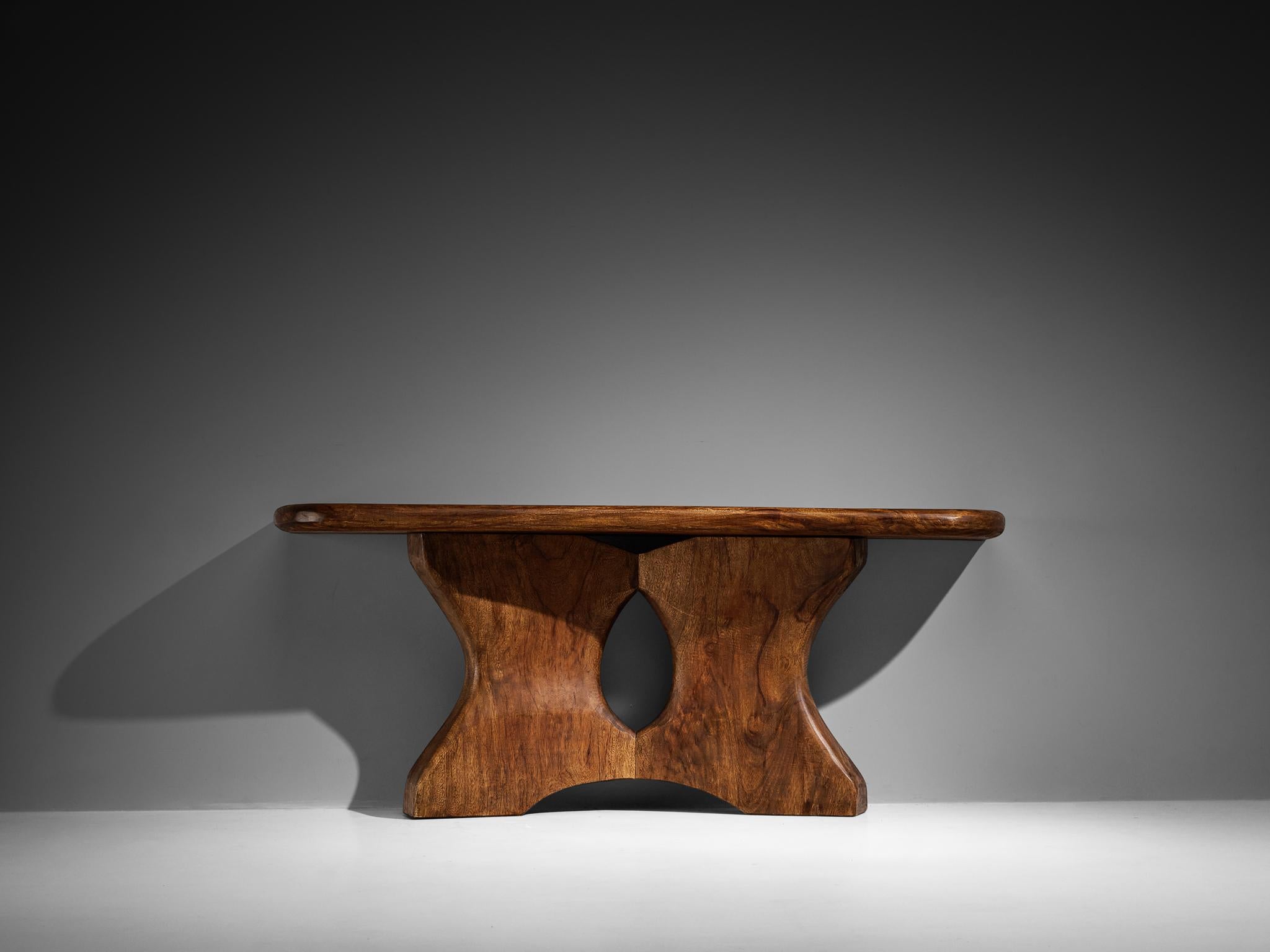 José Zanine Caldas Large Hand-Carved Console in Brazilian Hardwood For Sale 1