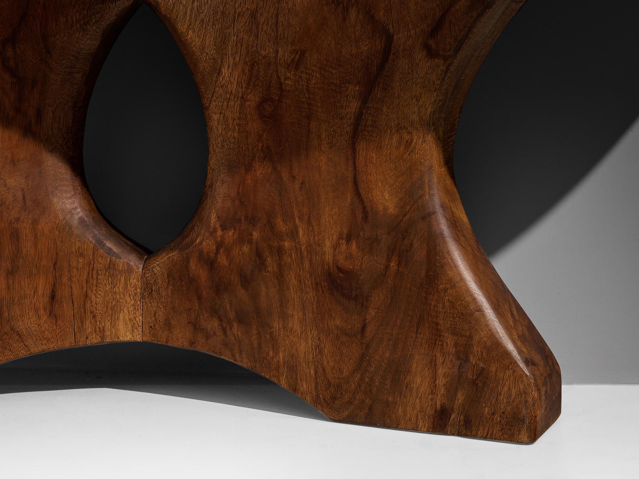 José Zanine Caldas Large Hand-Carved Console in Brazilian Hardwood For Sale 2