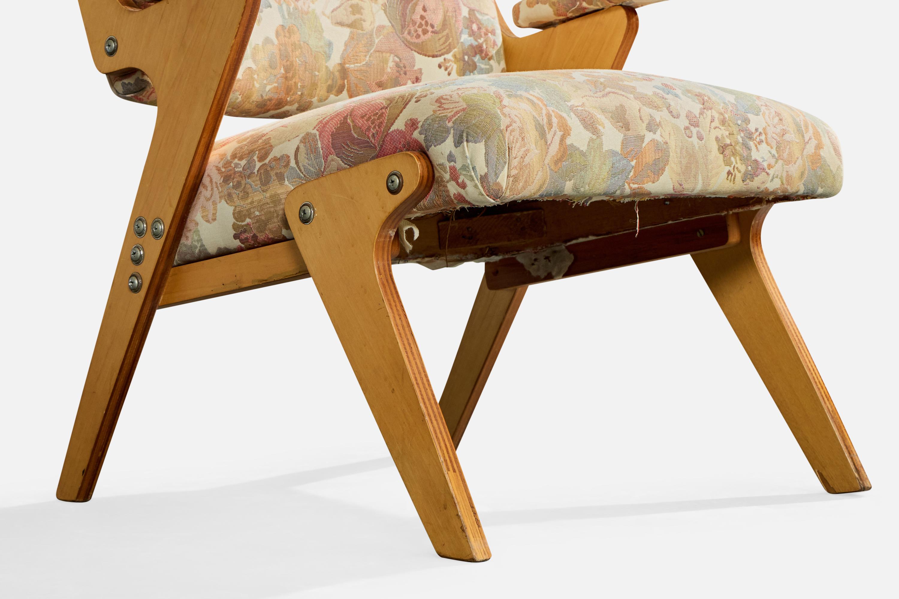 José Zanine Caldas, chaise longue, tissu, contreplaqué, Brésil, années 1960 en vente 4
