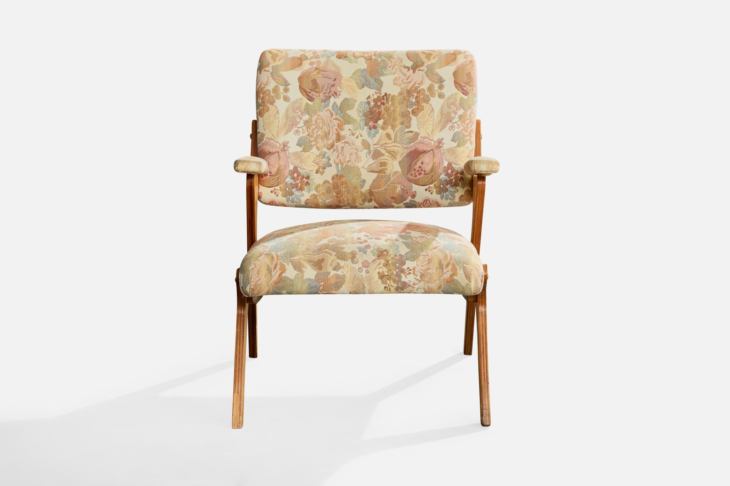 Mid-Century Modern José Zanine Caldas, chaise longue, tissu, contreplaqué, Brésil, années 1960 en vente