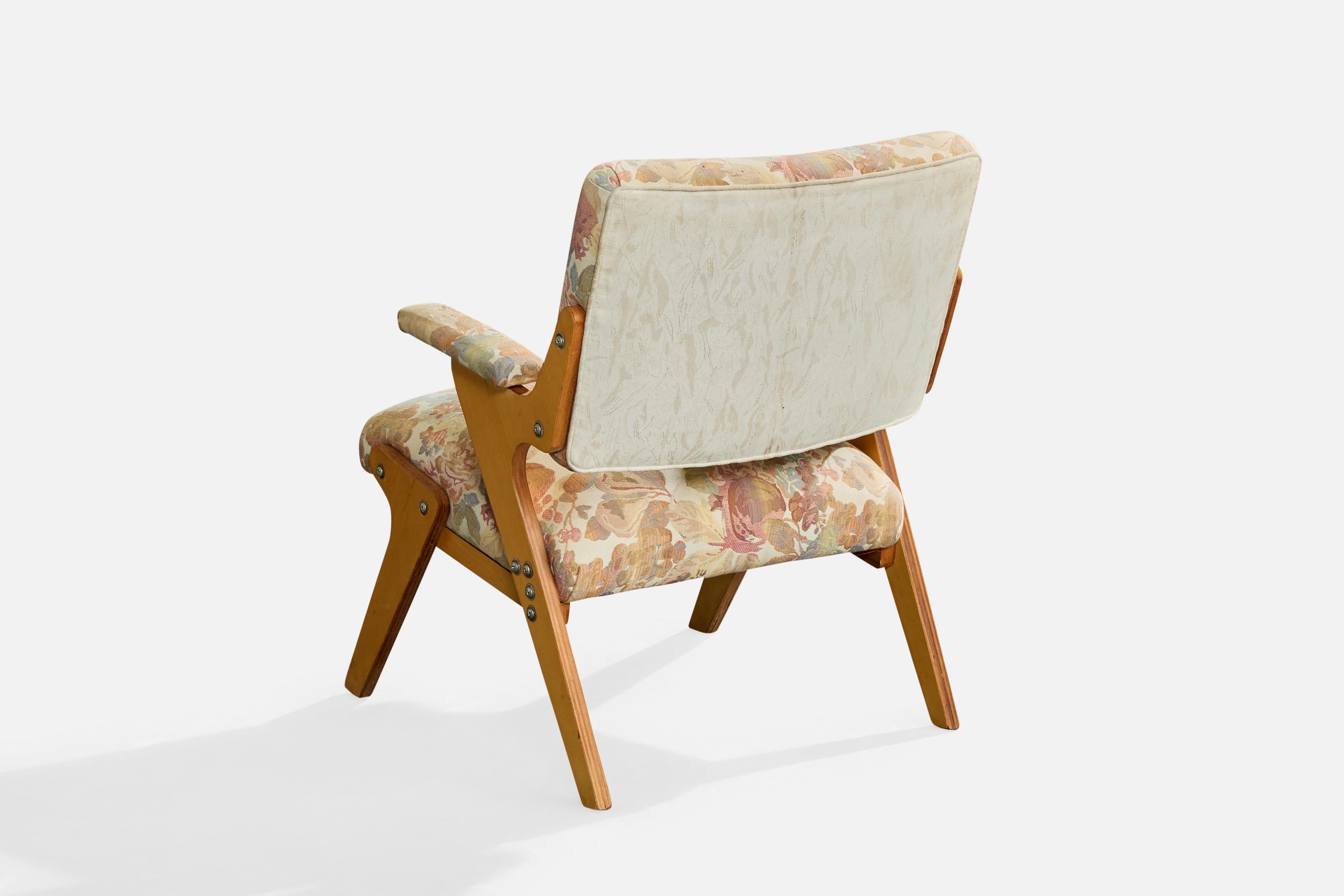 José Zanine Caldas, chaise longue, tissu, contreplaqué, Brésil, années 1960 État moyen - En vente à High Point, NC