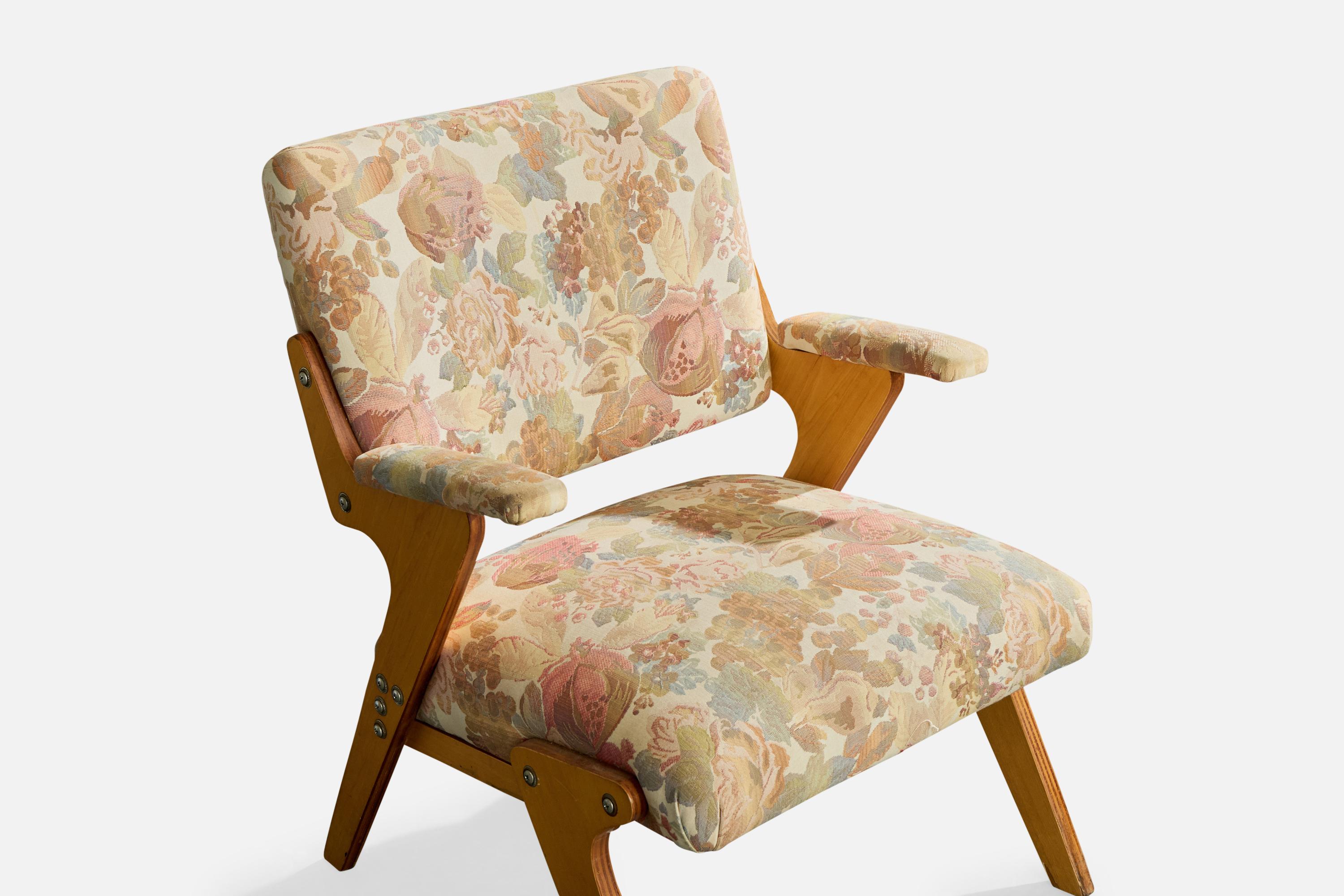 Tissu José Zanine Caldas, chaise longue, tissu, contreplaqué, Brésil, années 1960 en vente