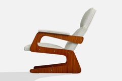 José Zanine Caldas, Lounge Chair, Wood, Steel, Fabric, Brazil, 1950s