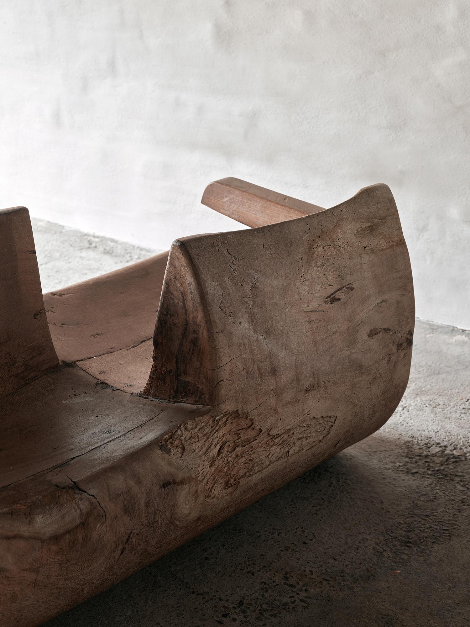 Hand-Carved José Zanine Caldas Namoradeira Rocker Chair For Sale