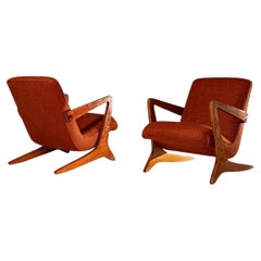 José Zanine Caldas. Paar Sessel Zeca, um 1950. Marinekeil und Leinen