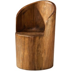 José Zanine Caldas Pilão Hand-Carved Chair in Brazilian Hardwood